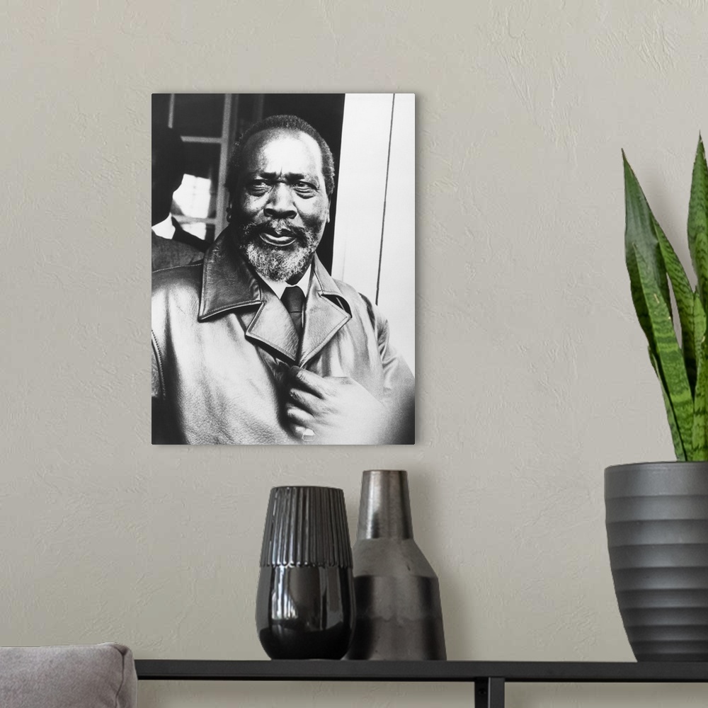 A modern room featuring Jome Kenyatta after he was released from 7 years in prison on August 14, 1961. He was one of the ...