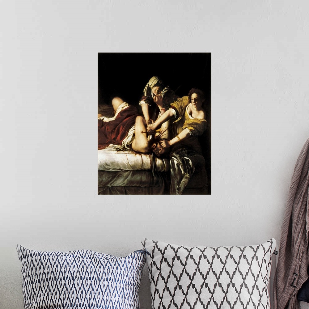 A bohemian room featuring GENTILESCHI, Artemisia (1597-1651). Judith and Holofernes. 1618. Work destroyed in the attack of ...