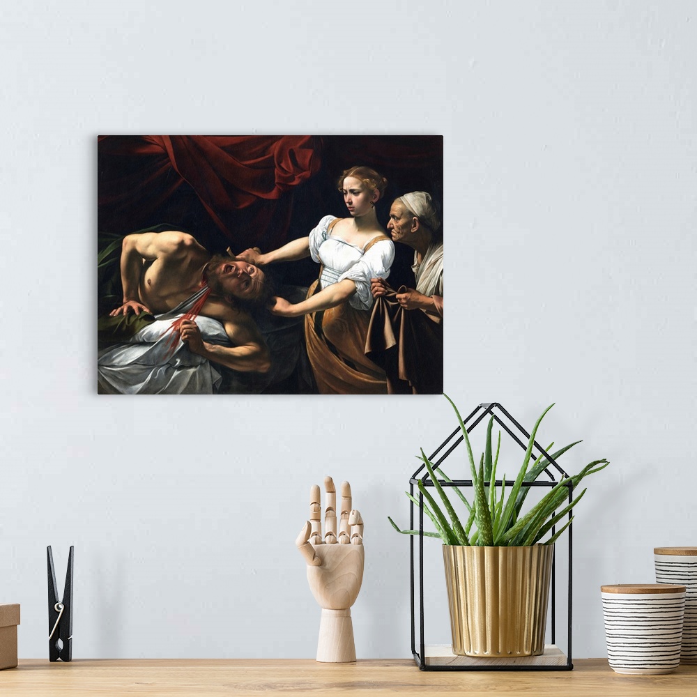 A bohemian room featuring Judith Beheading Holofernes, by Michelangelo Merisi known as Caravaggio, 1598 - 1599 about, 16th ...