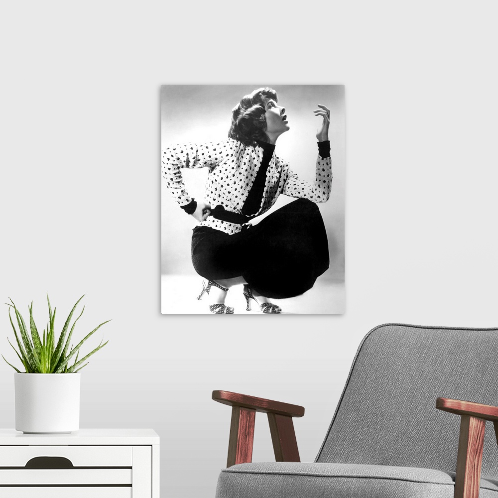 A modern room featuring Katharine Hepburn - Vintage Publicity Photo