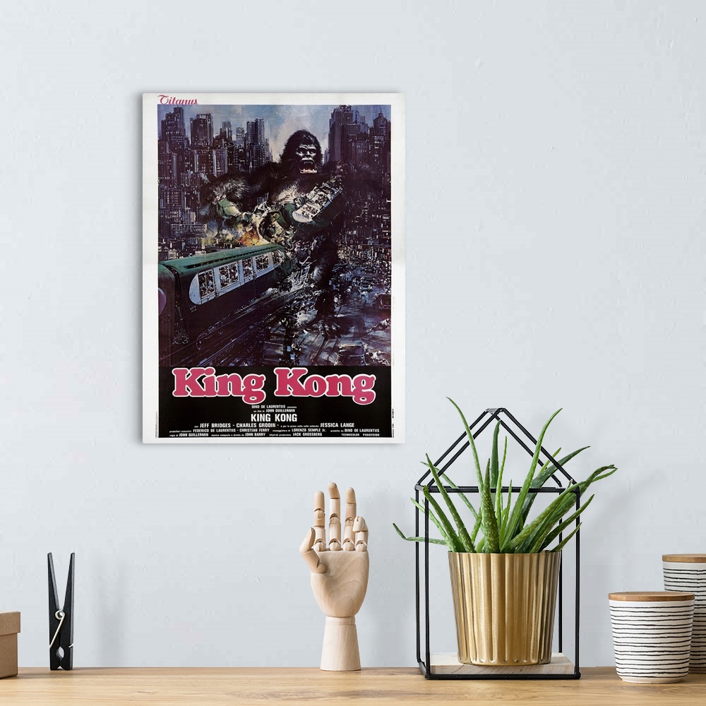 A bohemian room featuring King Kong, Italian Poster Art, 1976.
