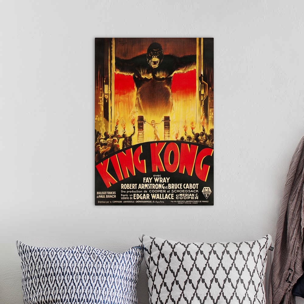 A bohemian room featuring King Kong - Vintage Movie Poster