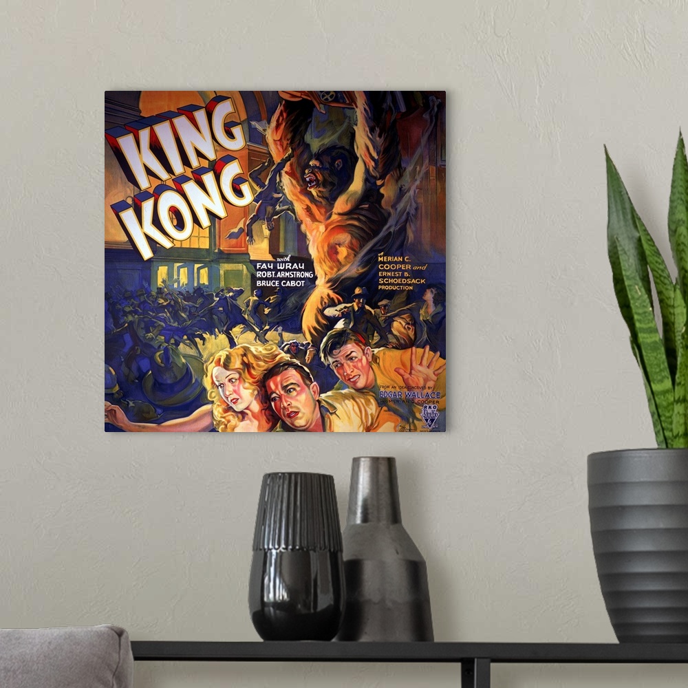 A modern room featuring King Kong - Vintage Movie Poster