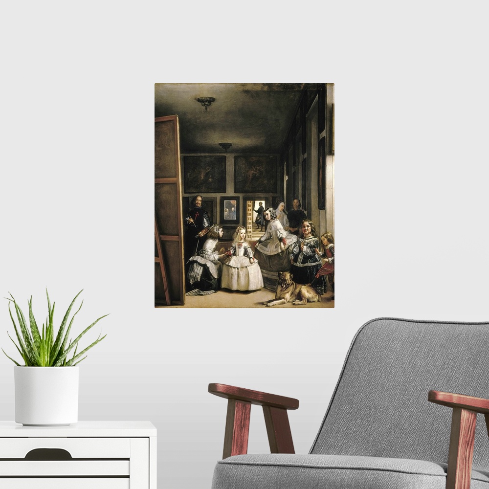 A modern room featuring Las Meninas