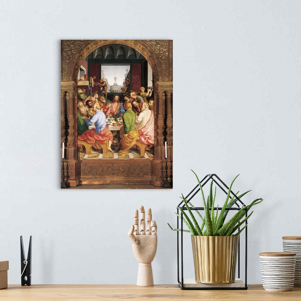 A bohemian room featuring Last Supper, by Gaudenzio Ferrari, 1541 - 1543, 16th Century, oil on panel, cm 330 x 232 - Italy,...
