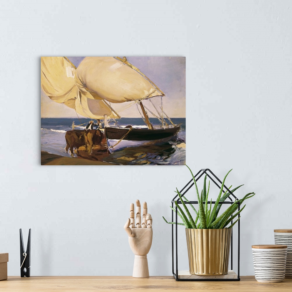 A bohemian room featuring Launching the Boat