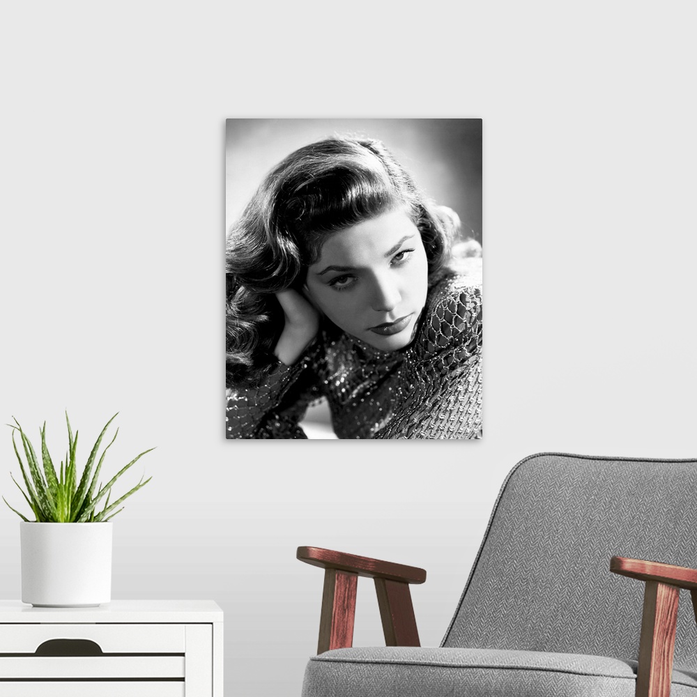 A modern room featuring Lauren Bacall, Ca. 1946