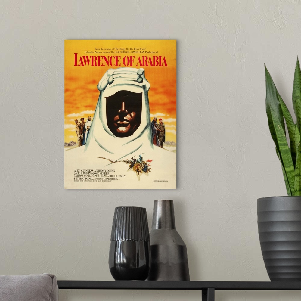 A modern room featuring Lawrence of Arabia - Vintage Movie Poster