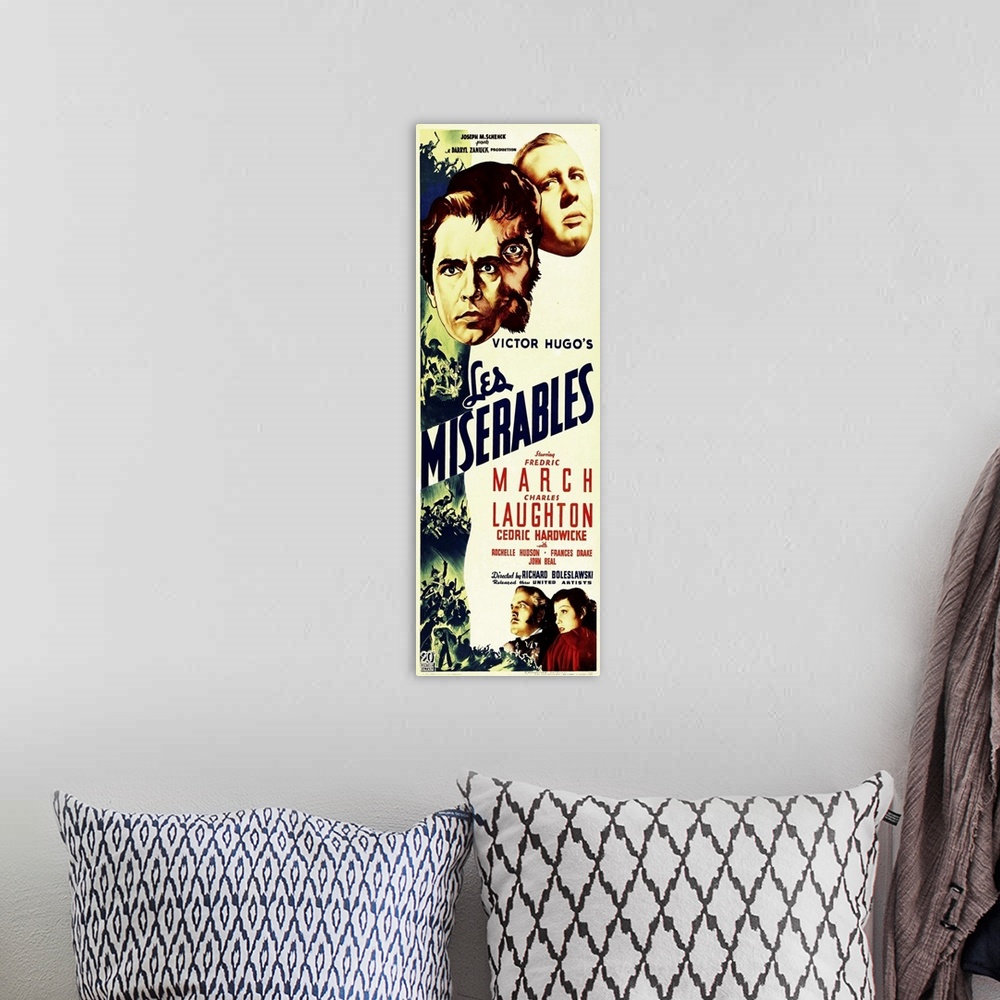 A bohemian room featuring Les Miserables - Vintage Movie Poster