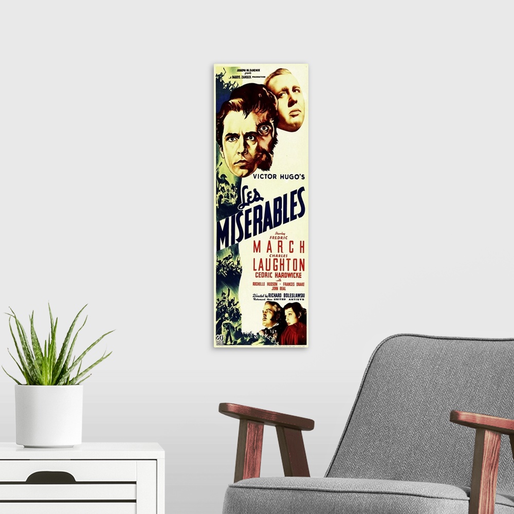 A modern room featuring Les Miserables - Vintage Movie Poster