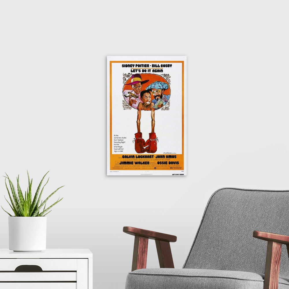 A modern room featuring Let's Do It Again - Movie Poster