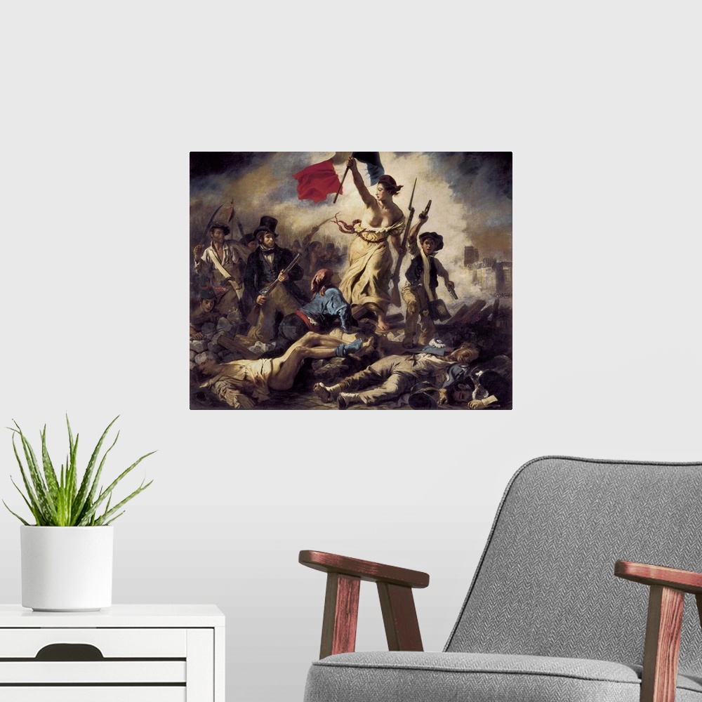 A modern room featuring Liberty Leading the People