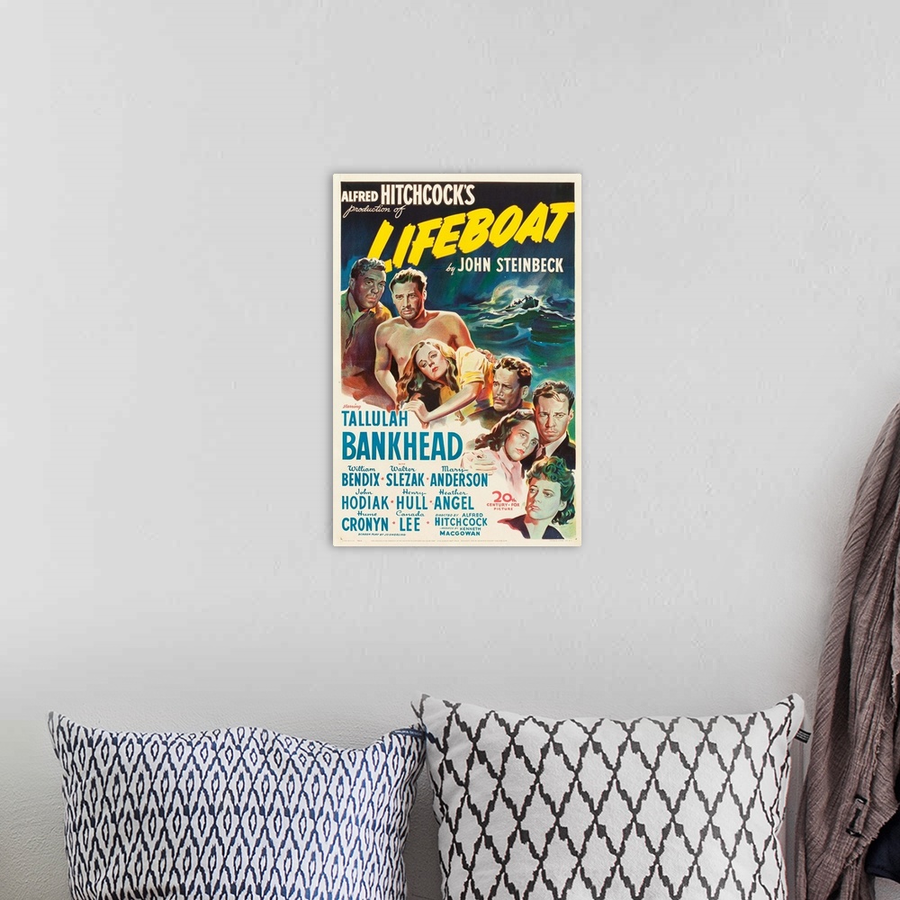 A bohemian room featuring Lifeboat - Vintage Movie Poster