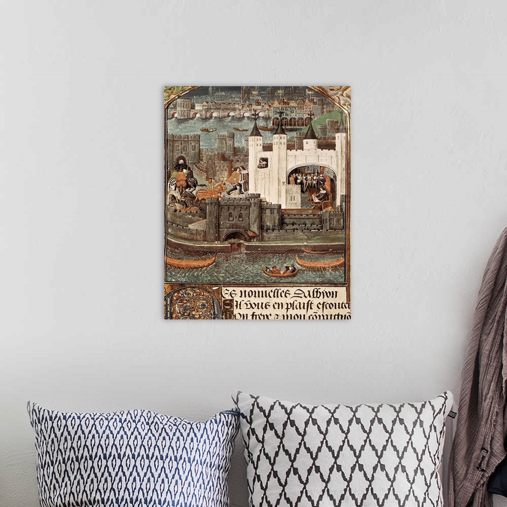 A bohemian room featuring London and the Thames (15th c.) Gothic art