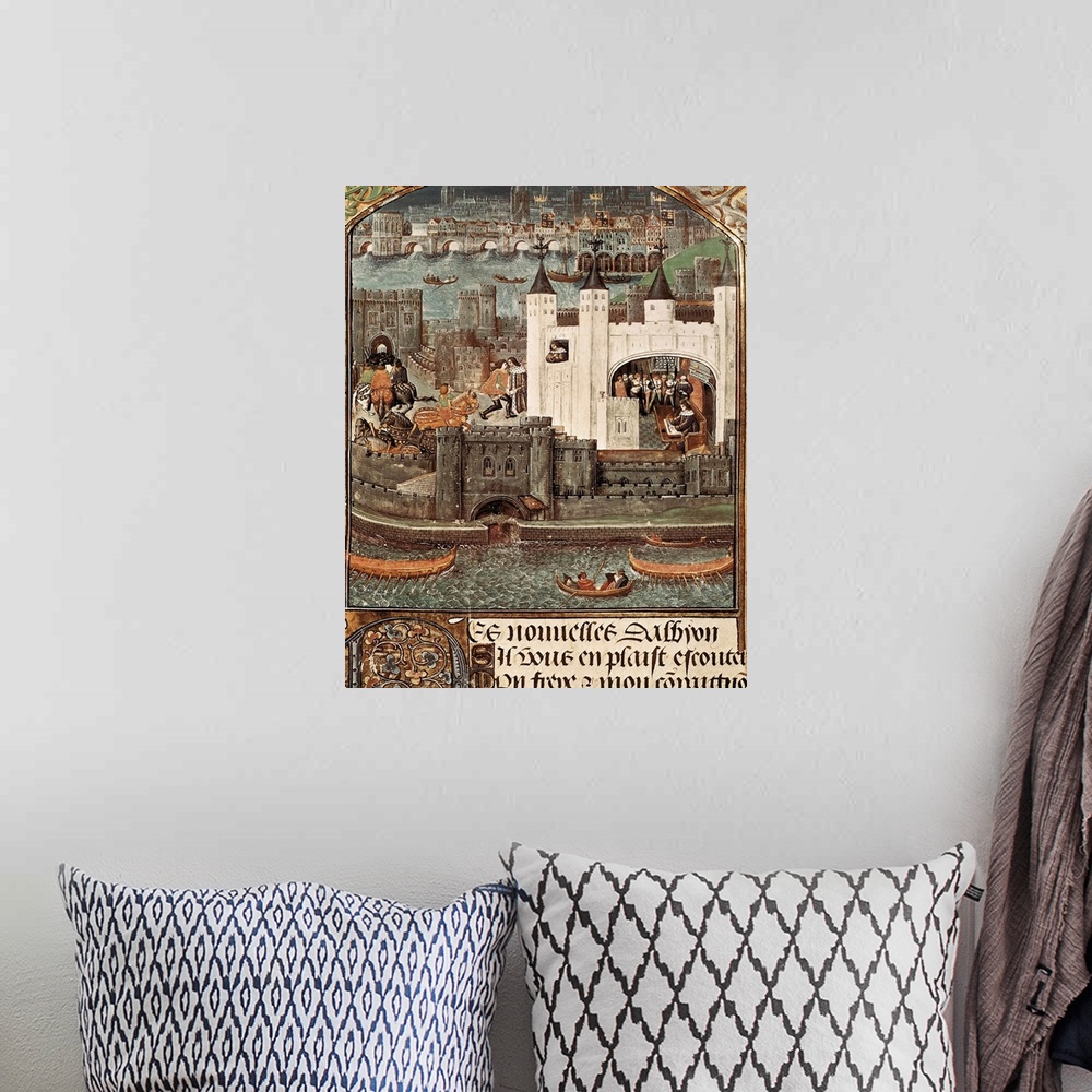 A bohemian room featuring London and the Thames (15th c.) Gothic art