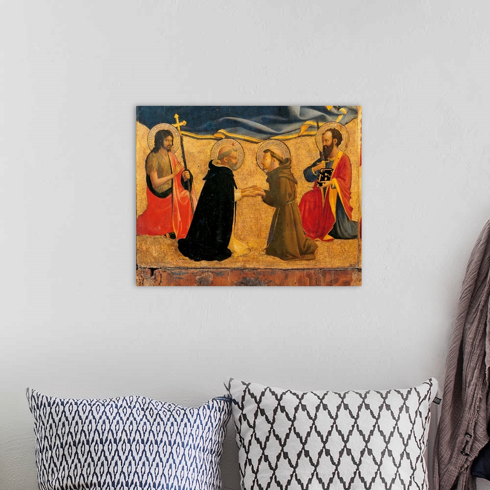 A bohemian room featuring Madonna and Child with Sts John the Baptist, Dominic, Francis and Paul, by Guido di Pietro (Piero...