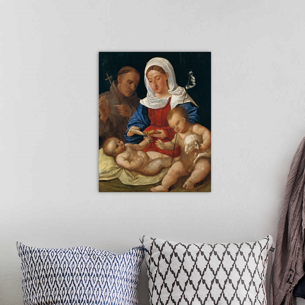 A bohemian room featuring Madonna with Child, St. Giovannino and St. Francis (Madonna col Bambino, san Giovannino e san Fra...