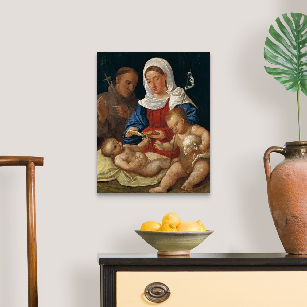 A traditional room featuring Madonna with Child, St. Giovannino and St. Francis (Madonna col Bambino, san Giovannino e san Fra...