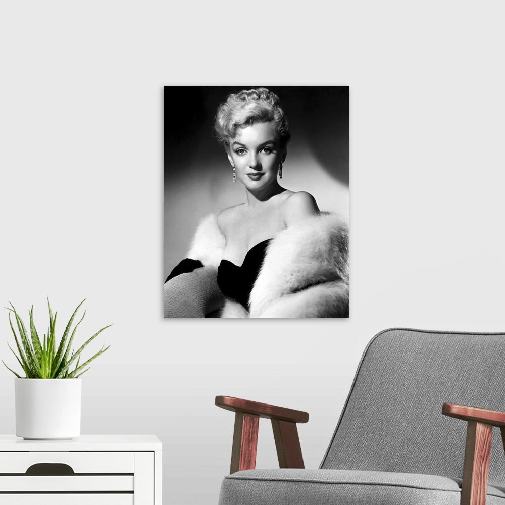 A modern room featuring Marilyn Monroe in Don't Bother To Knock - Vintage Publicity Photo