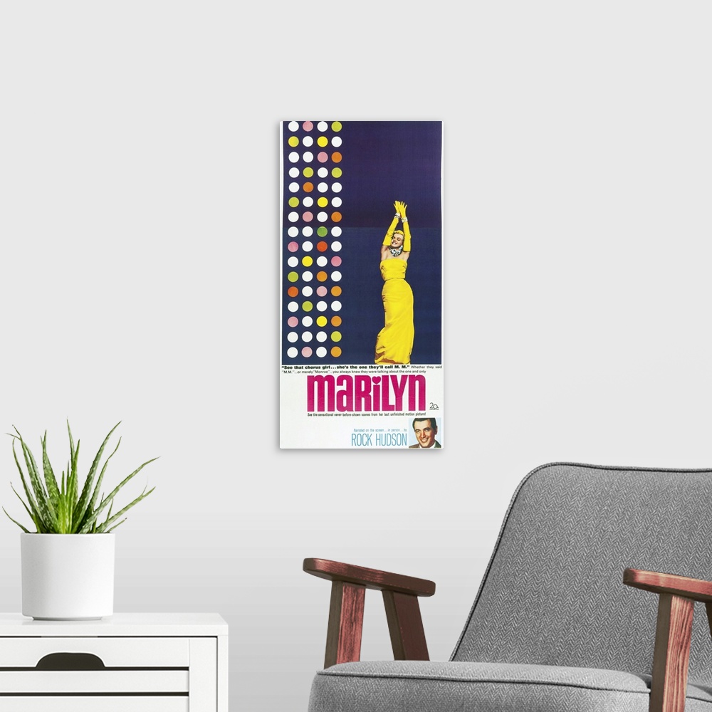 A modern room featuring Marilyn - Vintage Movie Poster