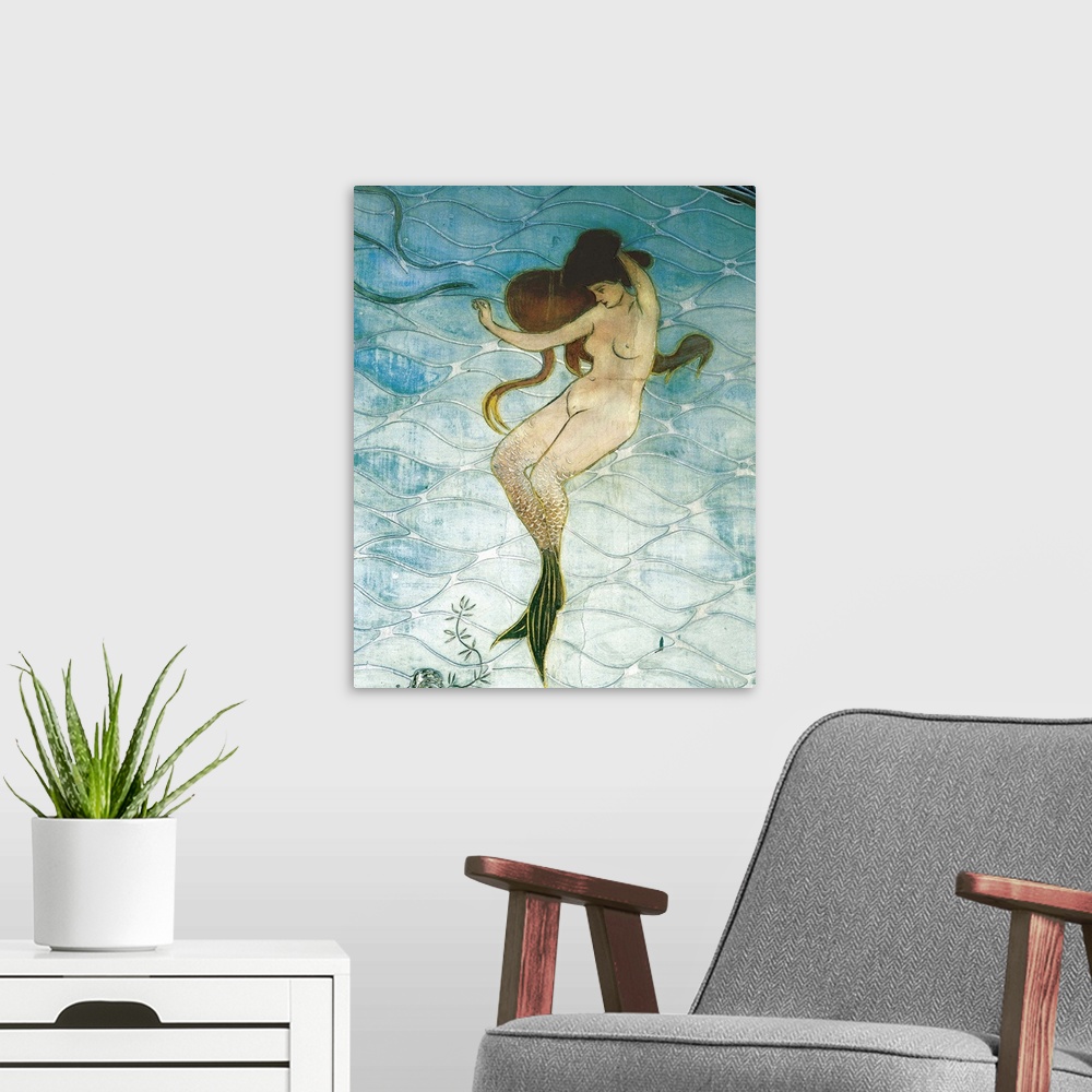 A modern room featuring Mermaid's Room by Ramon Casas i Carbo