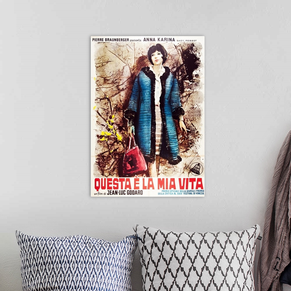 A bohemian room featuring My Life To Live, (aka Vivre Sa Vie, aka Questa E La Mia Vita), Anna Karina On Italian Poster Art,...