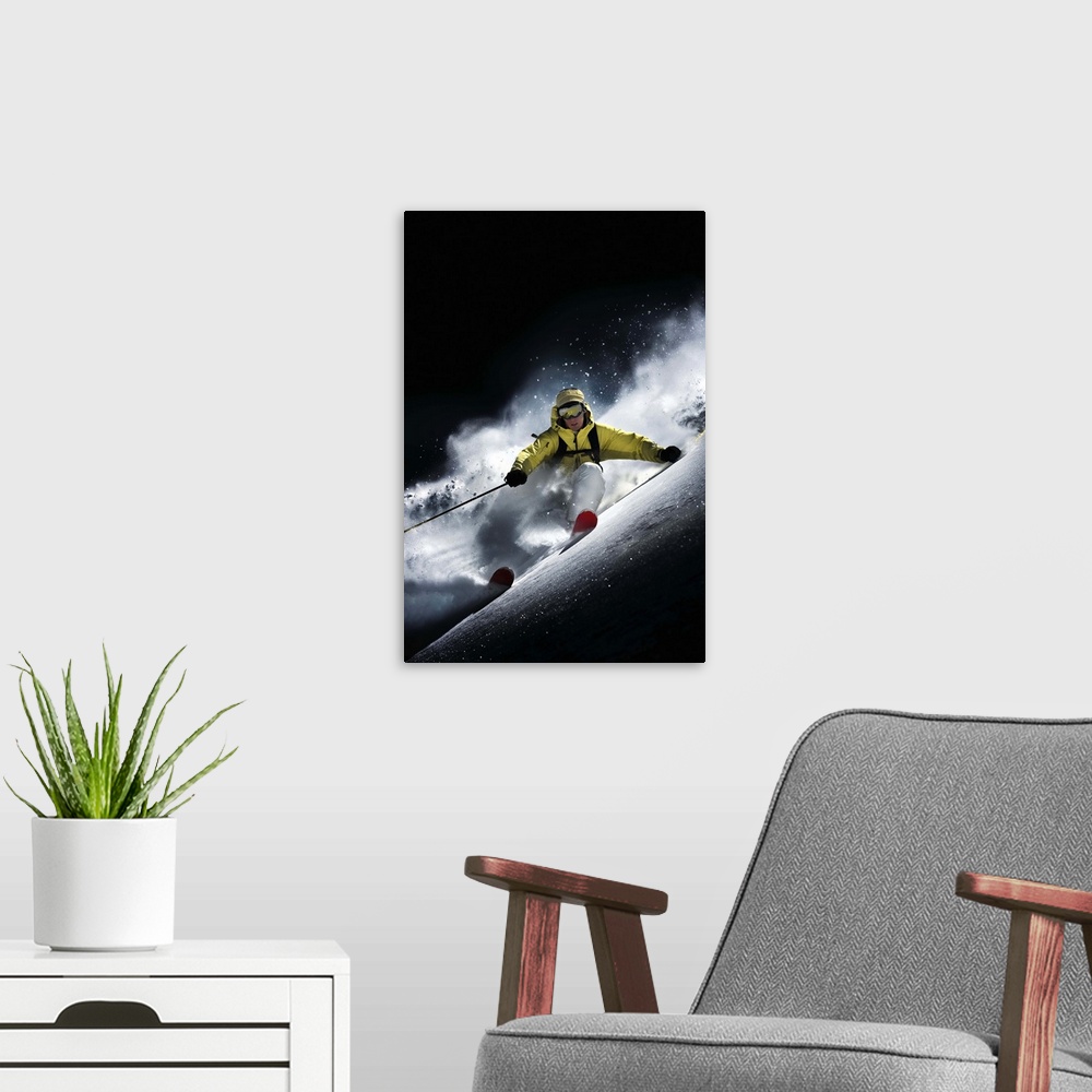 A modern room featuring Night Skiier On Les Arcs French Alps
