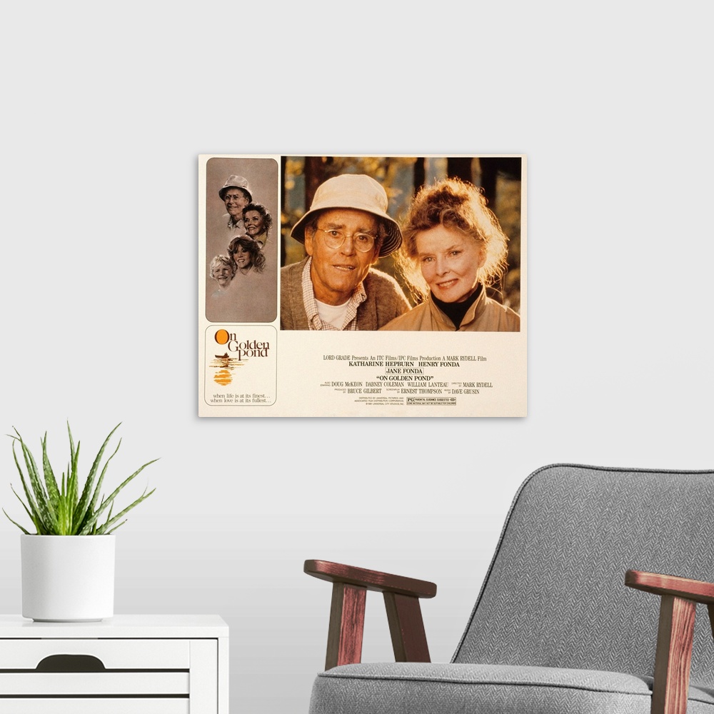 A modern room featuring On Golden Pond - Vintage Movie Poster