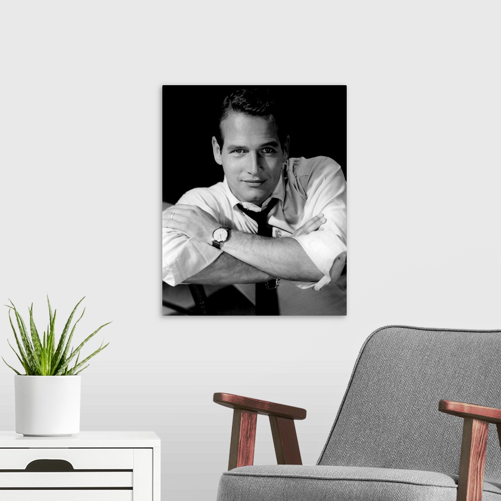 A modern room featuring Paul Newman