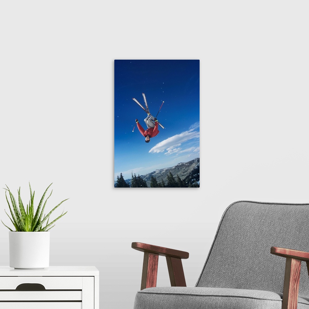 A modern room featuring Person On Skis Jumping