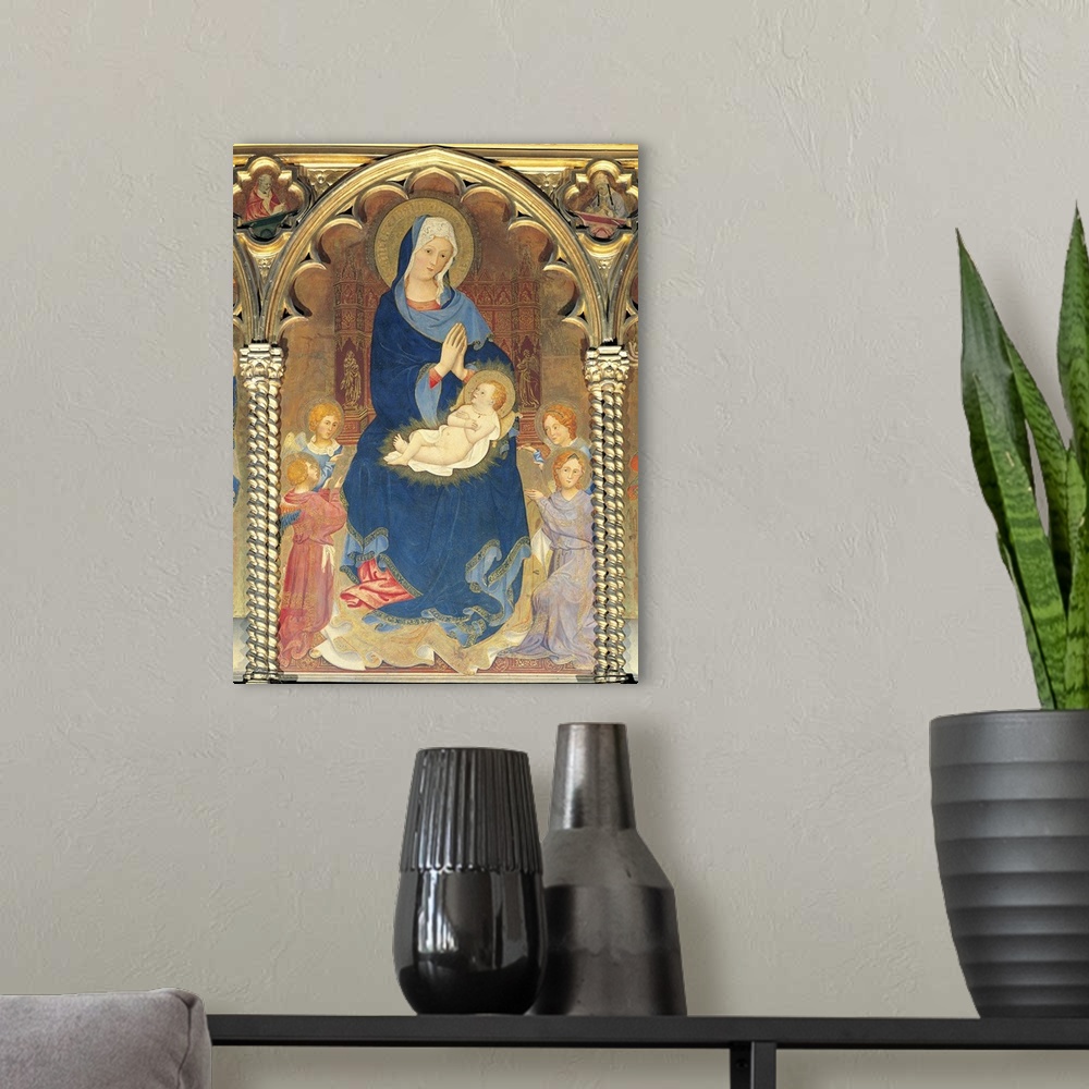 A modern room featuring Polyptych of Sant'Elena, Madonna