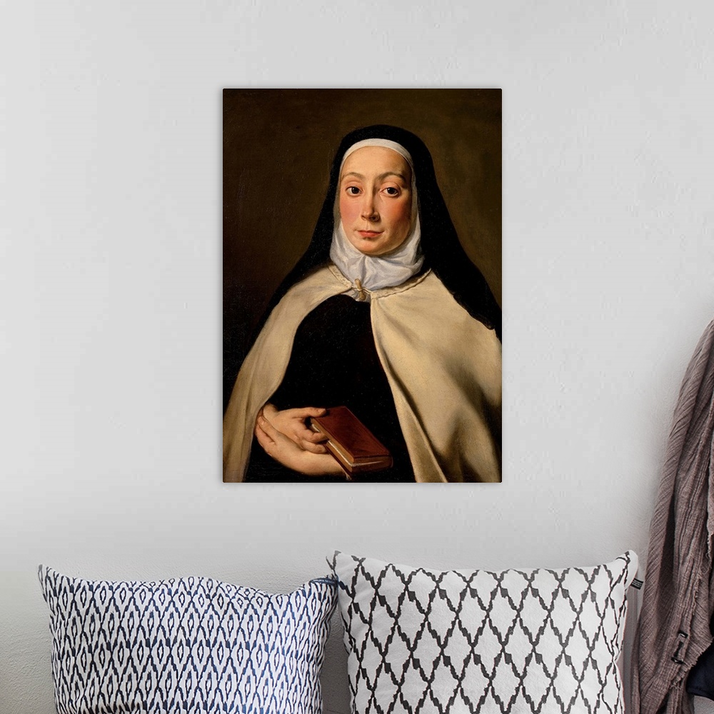 A bohemian room featuring Cignani Carlo, Portrait of a Nun, 17th Century, oil on canvas, Private collection (607176) Everet...