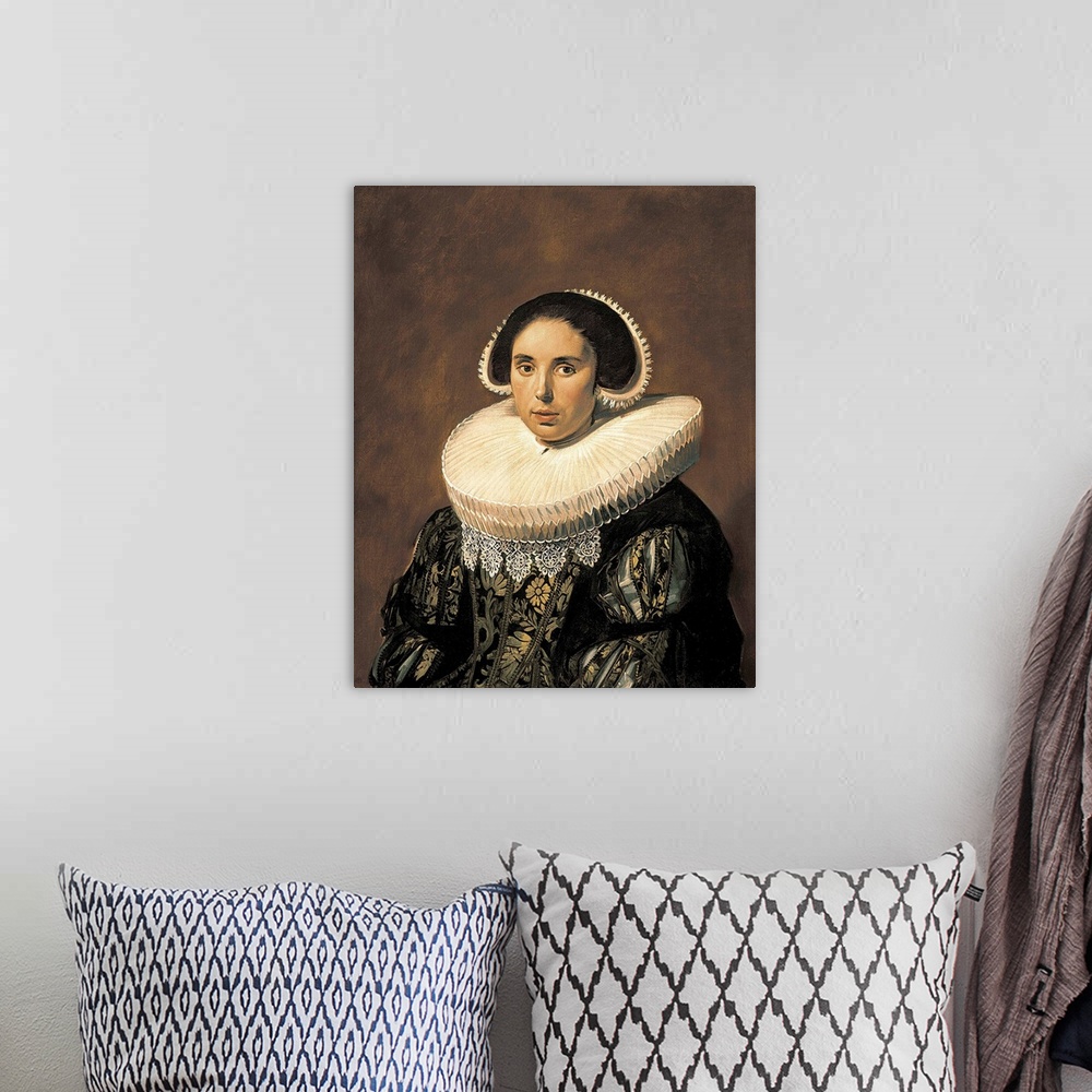 A bohemian room featuring Portrait of a Woman, possibly Sara Wolphaerts van Diemen