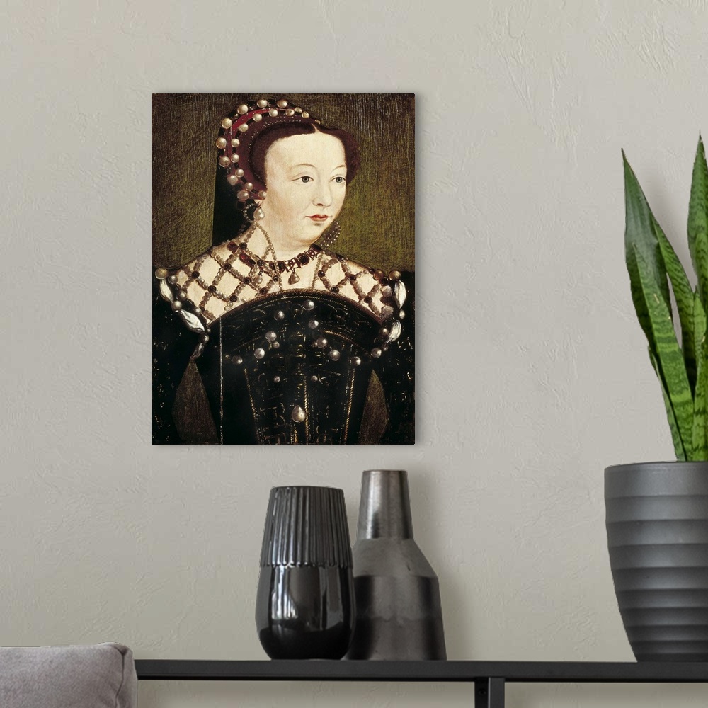 A modern room featuring Portrait of Catherine de Medicis