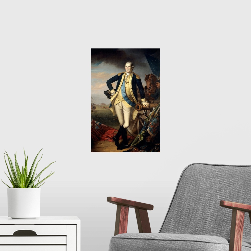 A modern room featuring 2968 , Charles Peale (1741-1827), American School. Full-length Portrait of George Washington (173...
