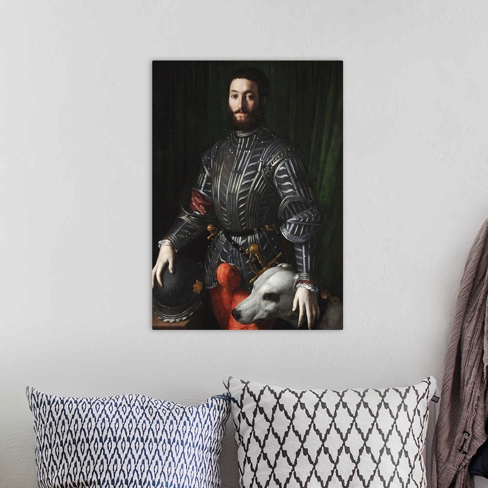 A bohemian room featuring Portrait of Guidobaldo della Rovere (Ritratto di Guidobaldo della Rovere), by Bronzino, 1532, 16t...