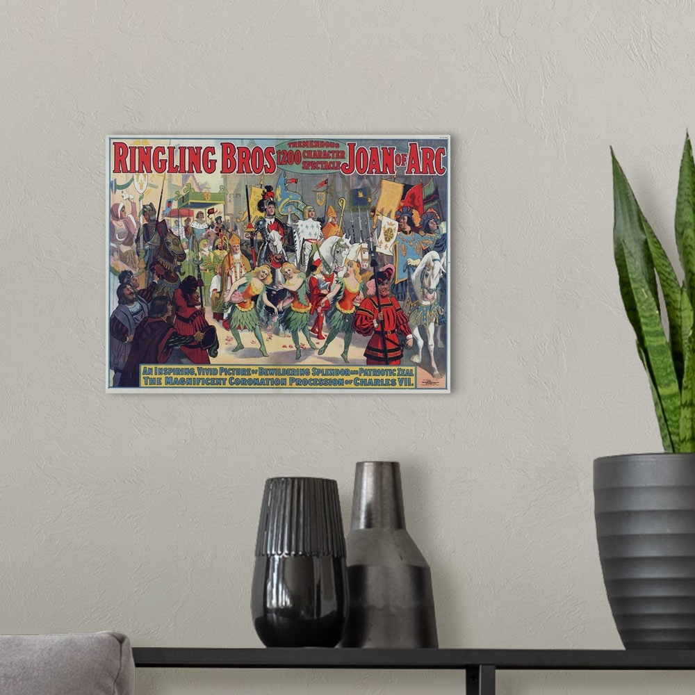 A modern room featuring Poster for Ringling Bros. Circus, 1912