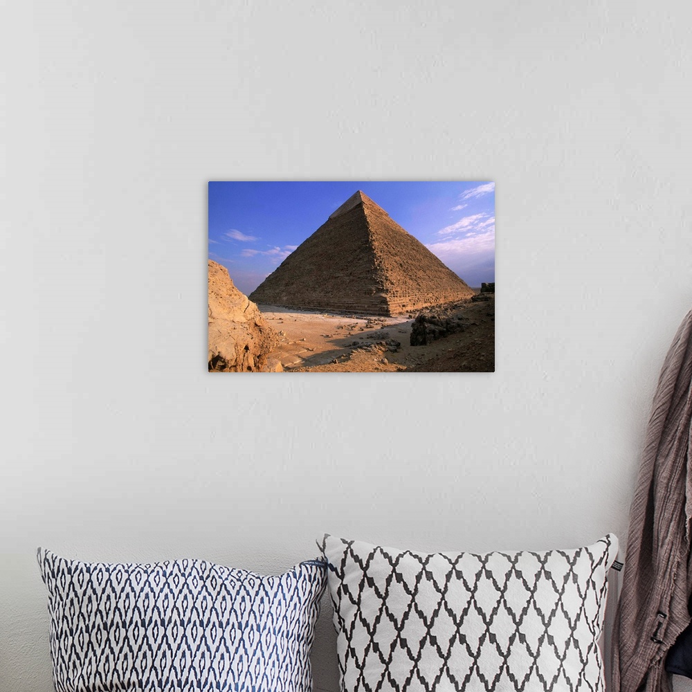 A bohemian room featuring Pyramids of Menkaure, Khafre, and Khufu, Giza, Egypt