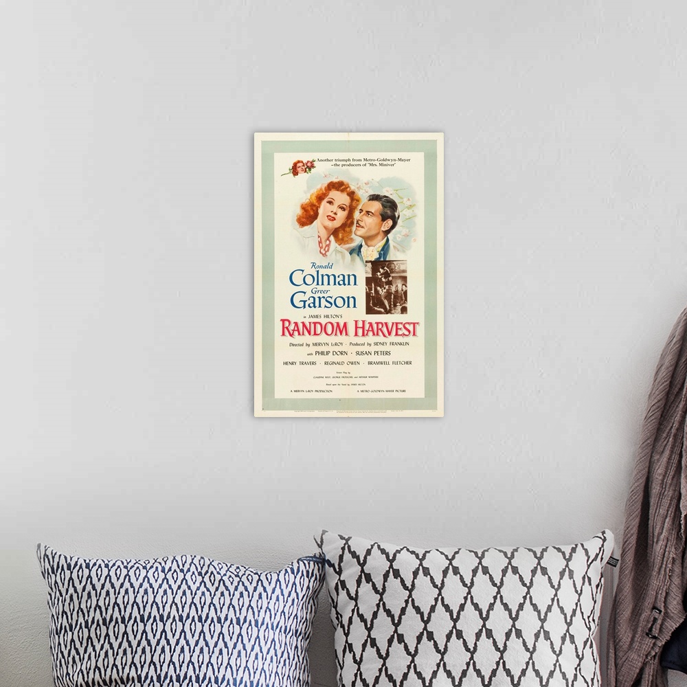 A bohemian room featuring Random Harvest - Vintage Movie Poster