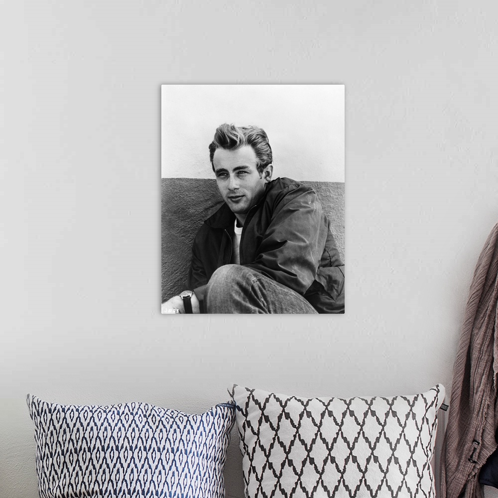 A bohemian room featuring Rebel Without A Cause, James Dean, 1955.