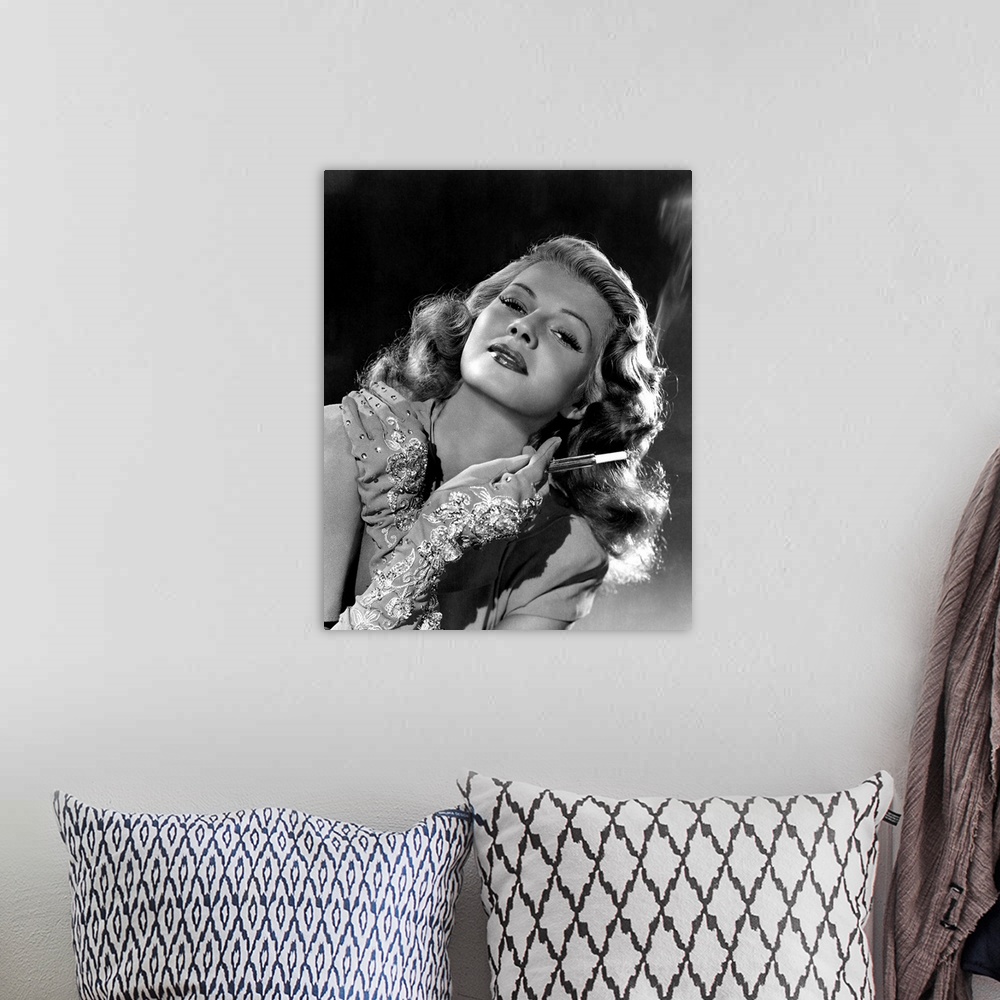 A bohemian room featuring Rita Hayworth