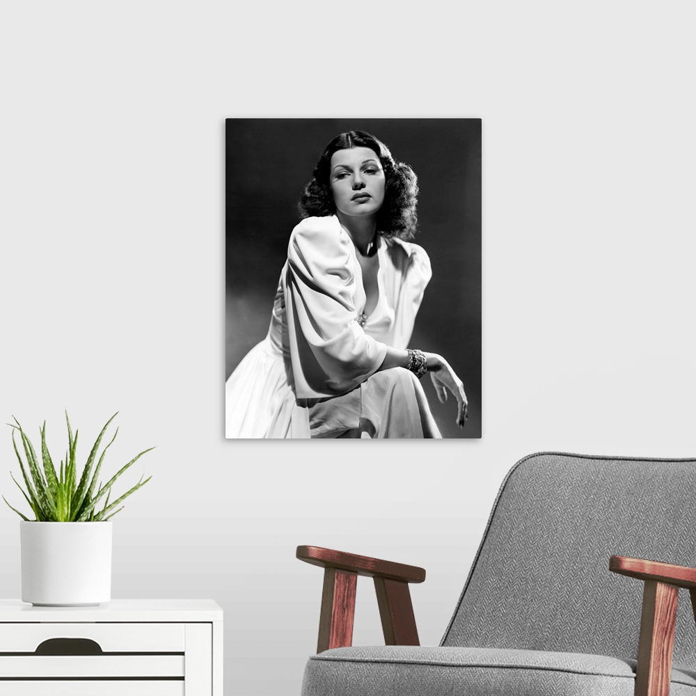 A modern room featuring Rita Hayworth