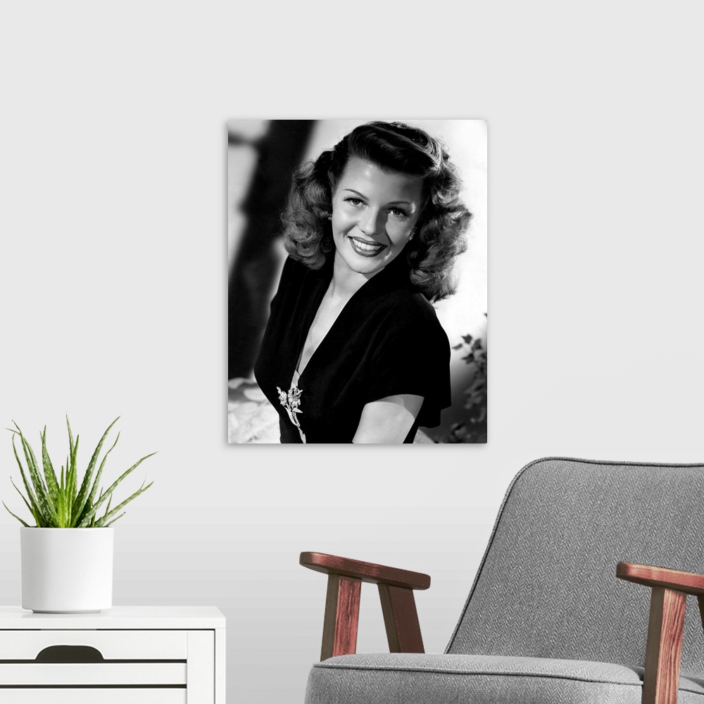 A modern room featuring Rita Hayworth in Gilda - Vintage Publicity Photo