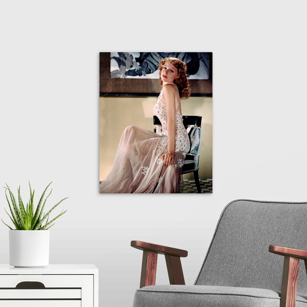 A modern room featuring Rita Hayworth - Vintage Publicity Photo
