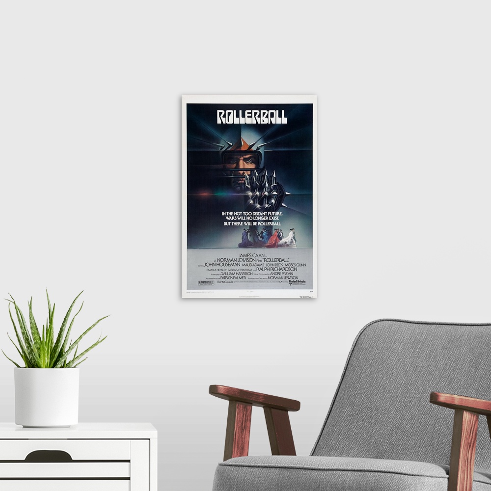 A modern room featuring Rollerball - Vintage Movie Poster