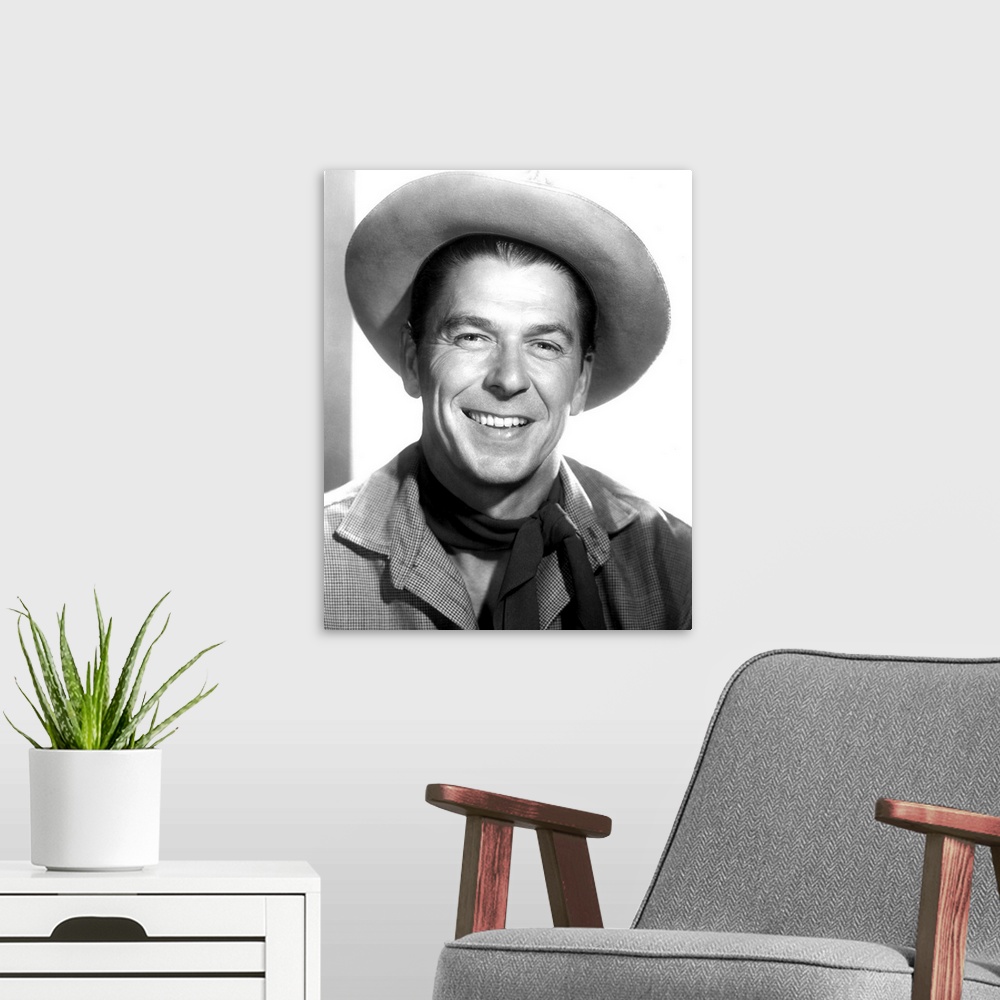 A modern room featuring Ronald Reagan in Cattle Queen Of Montana - Vintage Publicity Photo