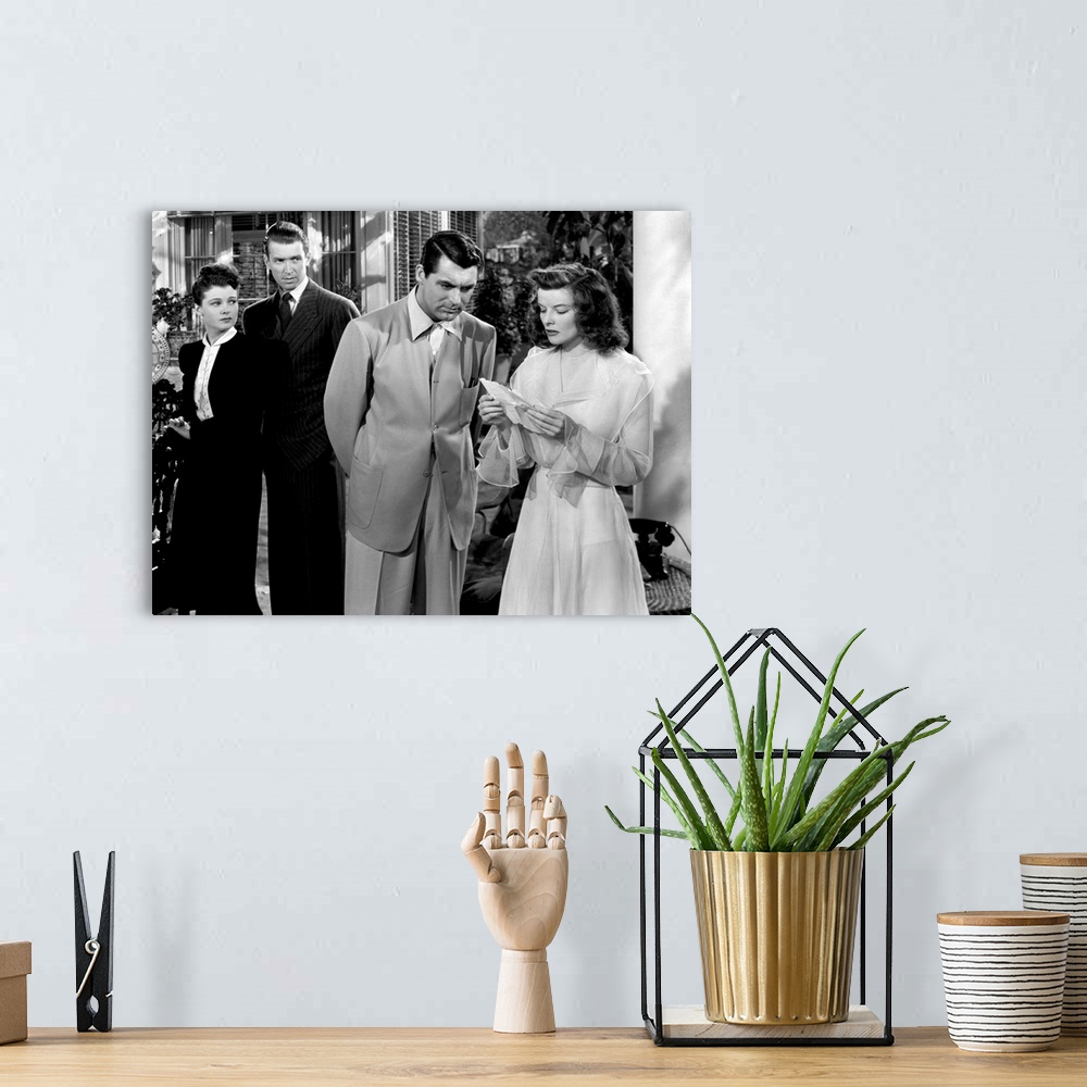 A bohemian room featuring Ruth Hussey, James Stewart, Cary Grant, Katharine Hepburn, The Philadelphia Story