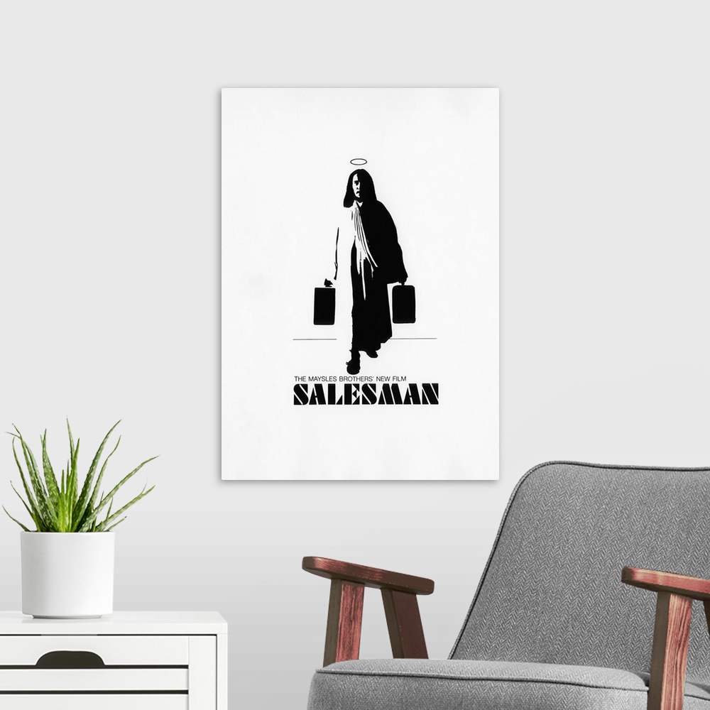 A modern room featuring Salesman - Vintage Movie Poster