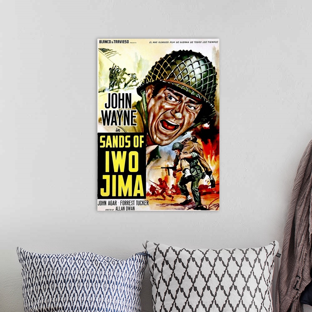 A bohemian room featuring Sands Of Iwo Jima, John Wayne, 1949.