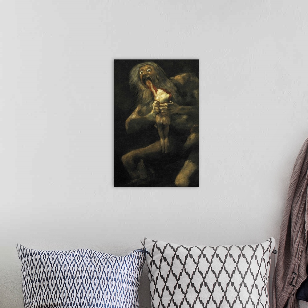 A bohemian room featuring Saturn Devouring One of his Children